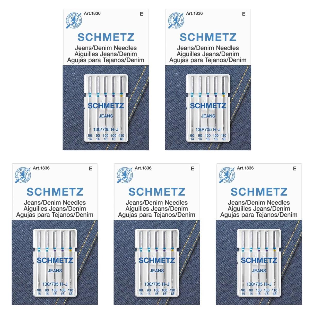 Agujas de Coser SCHMETZ Jeans 25 Unidades para Tejidos Gruesos