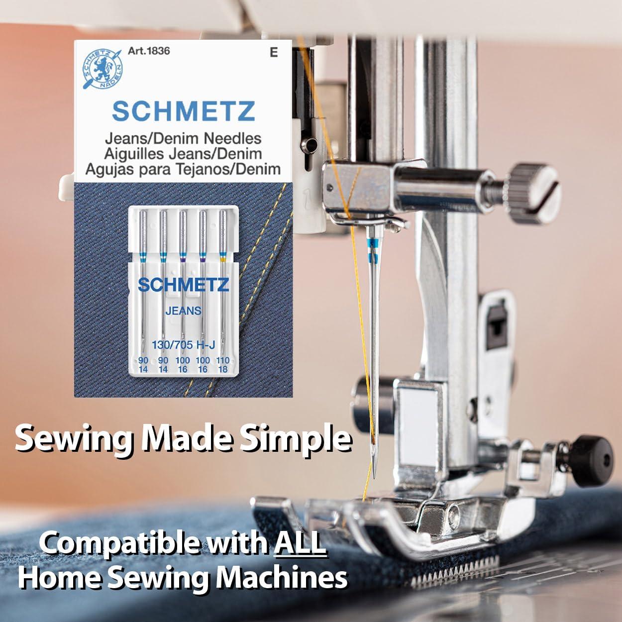 Agujas de Coser SCHMETZ Jeans 25 Unidades para Tejidos Gruesos