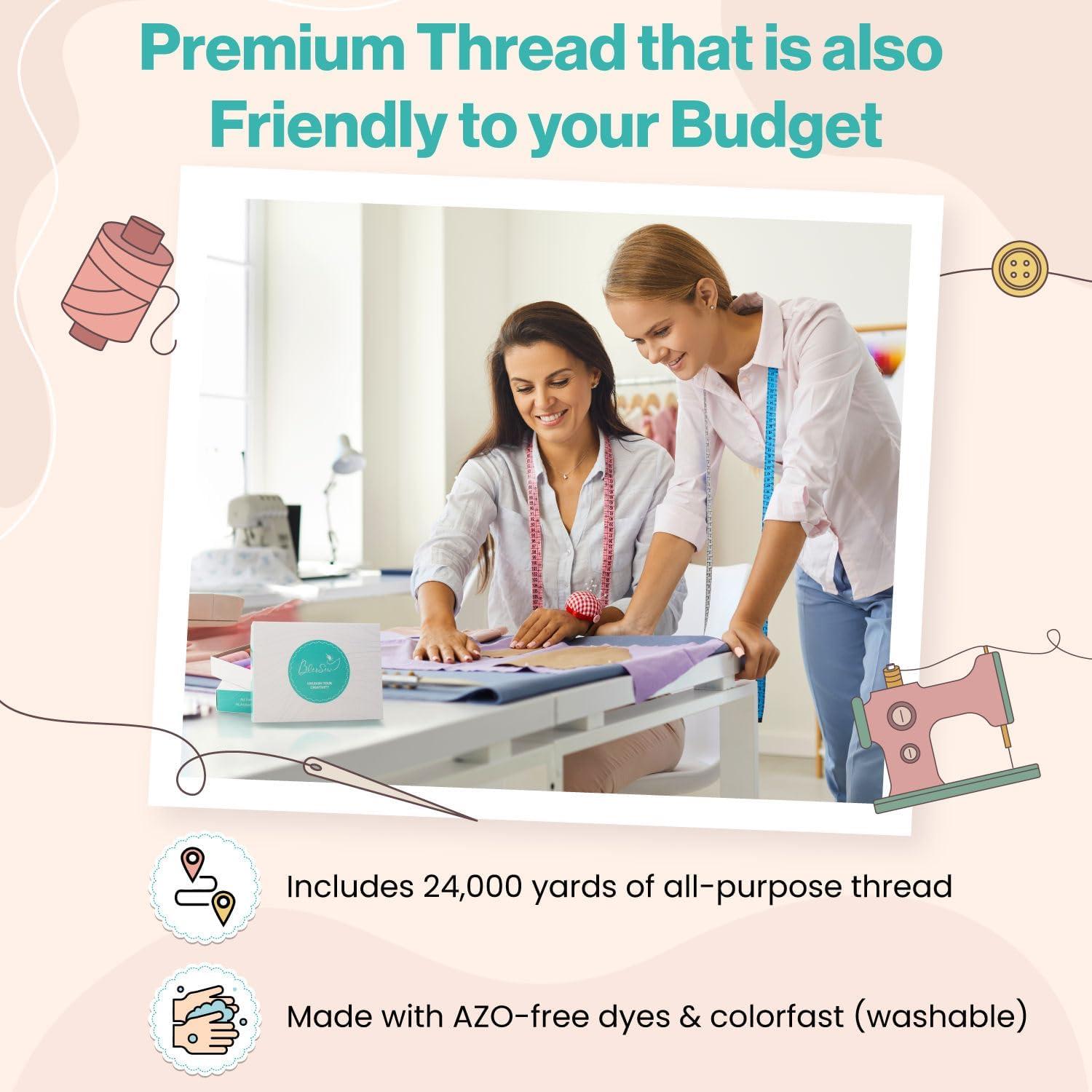 Hilo de Coser BlesSew 24 Bobinas de Poliester 1000m Multicolor