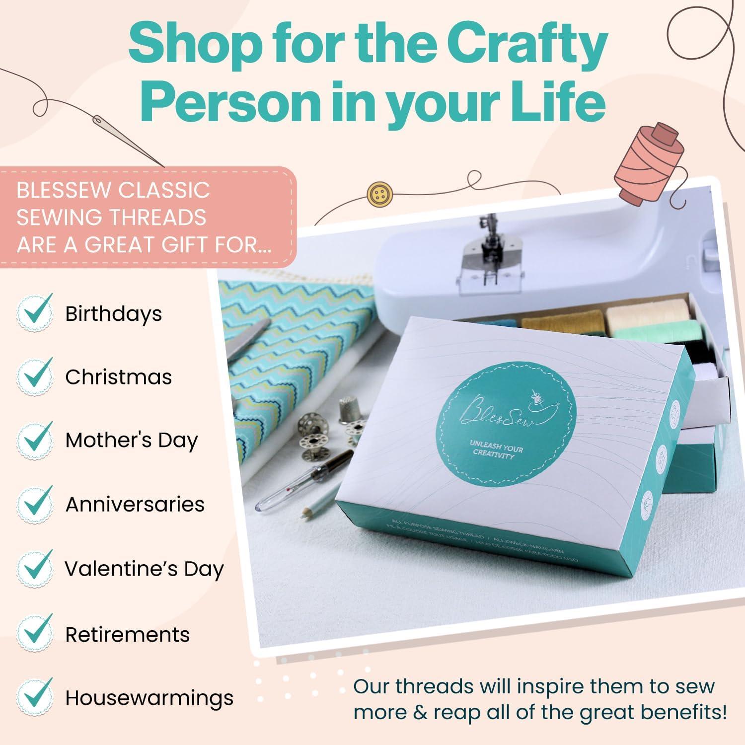 Hilo de Coser BlesSew 24 Bobinas de Poliester 1000m Multicolor