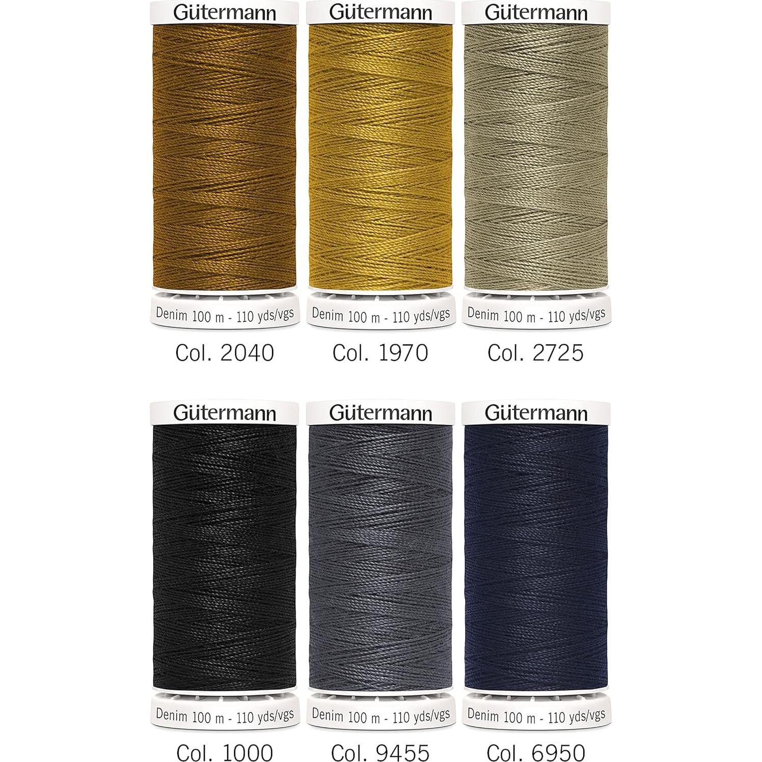 Hilo de Denim Gutermann 6 Carretes 100m Multicolor 12wt