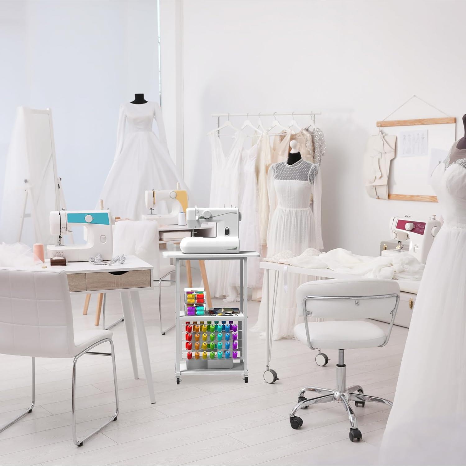 Mesa de Costura Rodante Jchccu con Soporte para 56 Bobinas