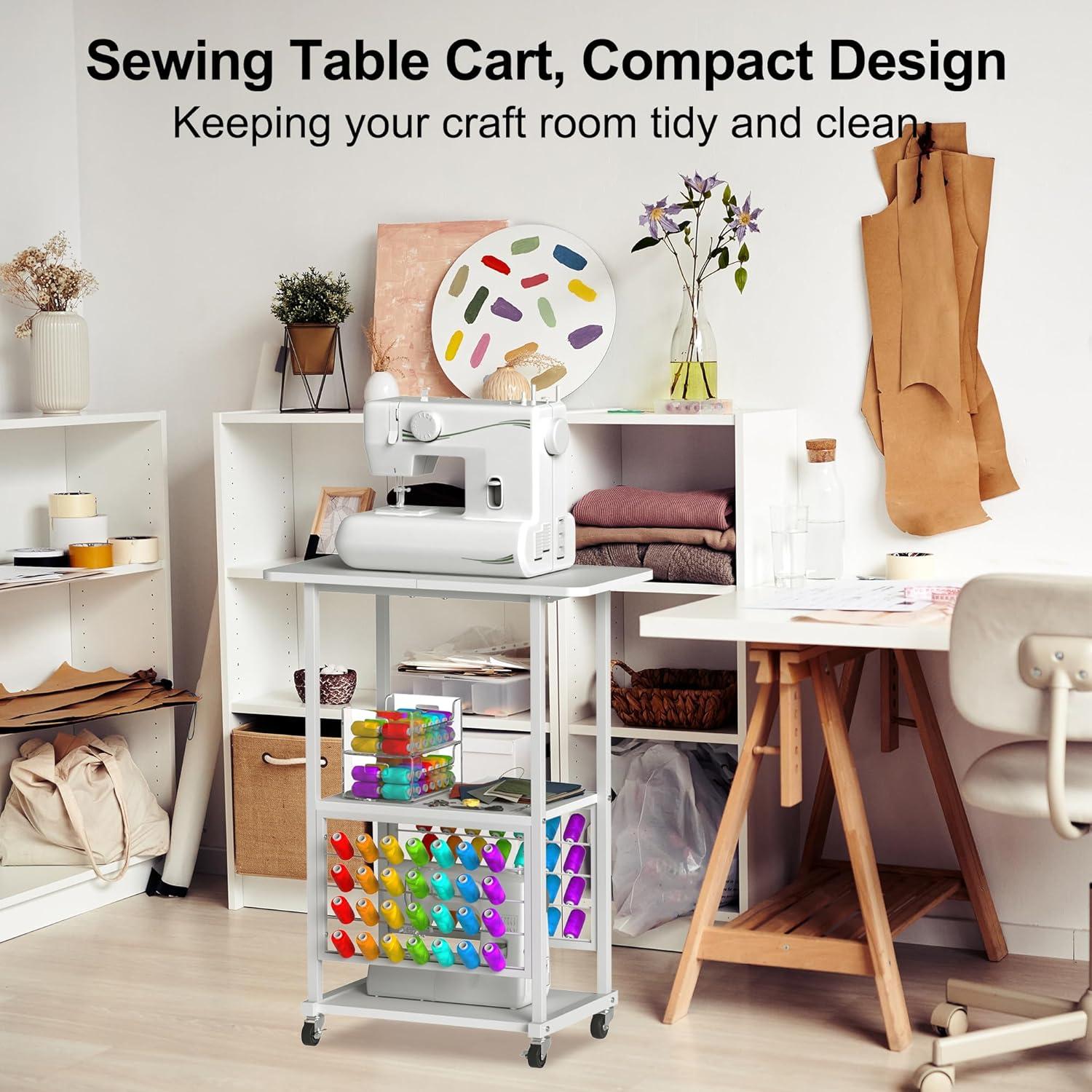 Mesa de Costura Rodante Jchccu con Soporte para 56 Bobinas