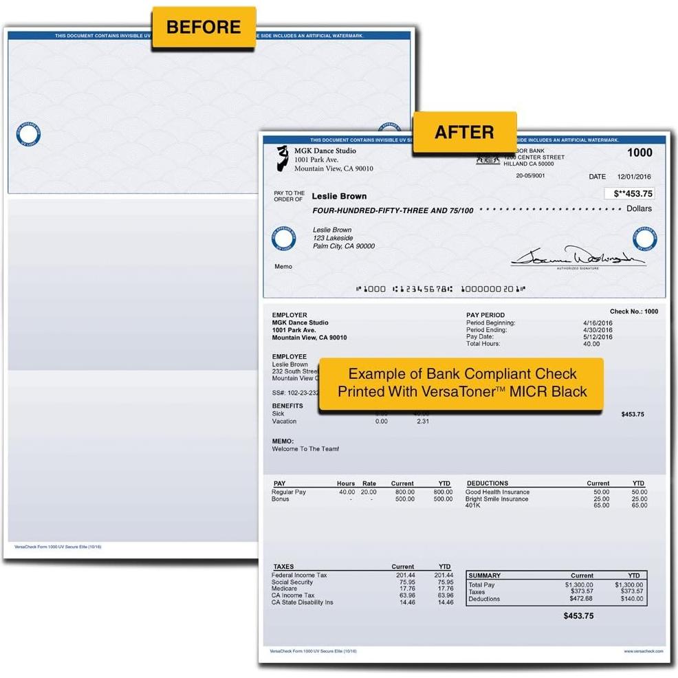Cartucho de Tóner MICR VersaCheck 126 para Impresoras Canon