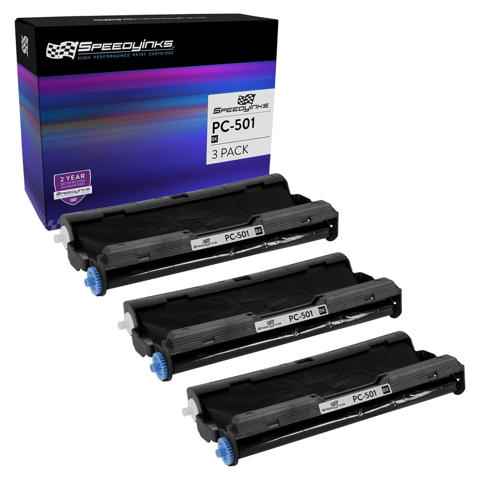 Cartucho de Fax SPEEDYINKS Brother PC501 Negro - Paquete de 3