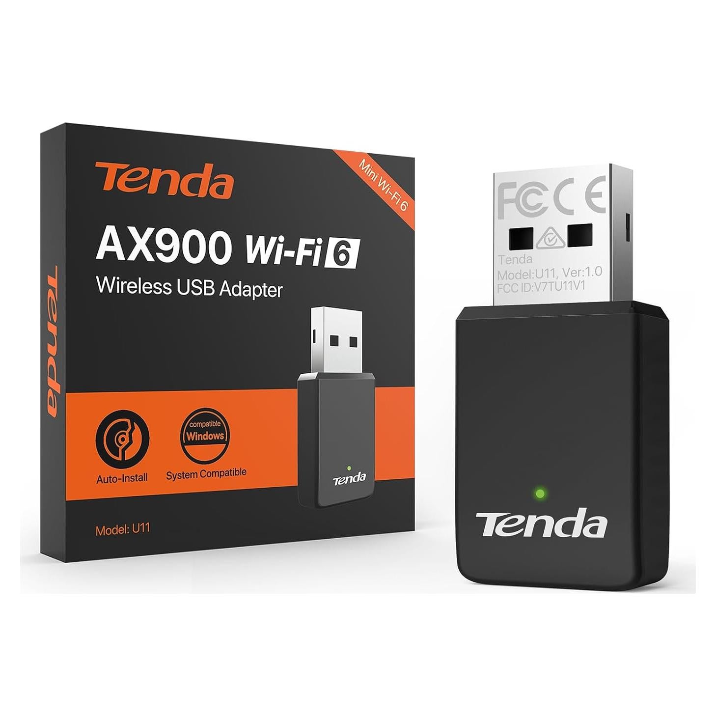 Adaptador WiFi Tenda U11 USB AX900 Doble Banda 900Mbps