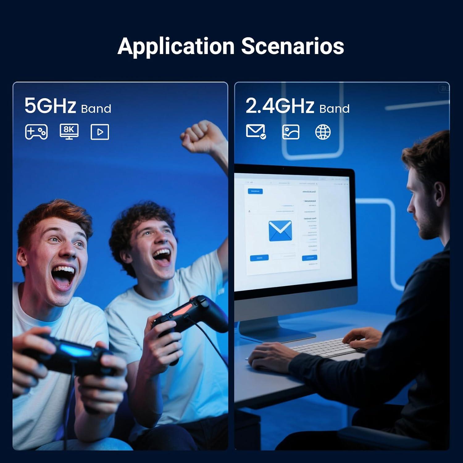 Adaptador WiFi Tenda U11 USB AX900 Doble Banda 900Mbps