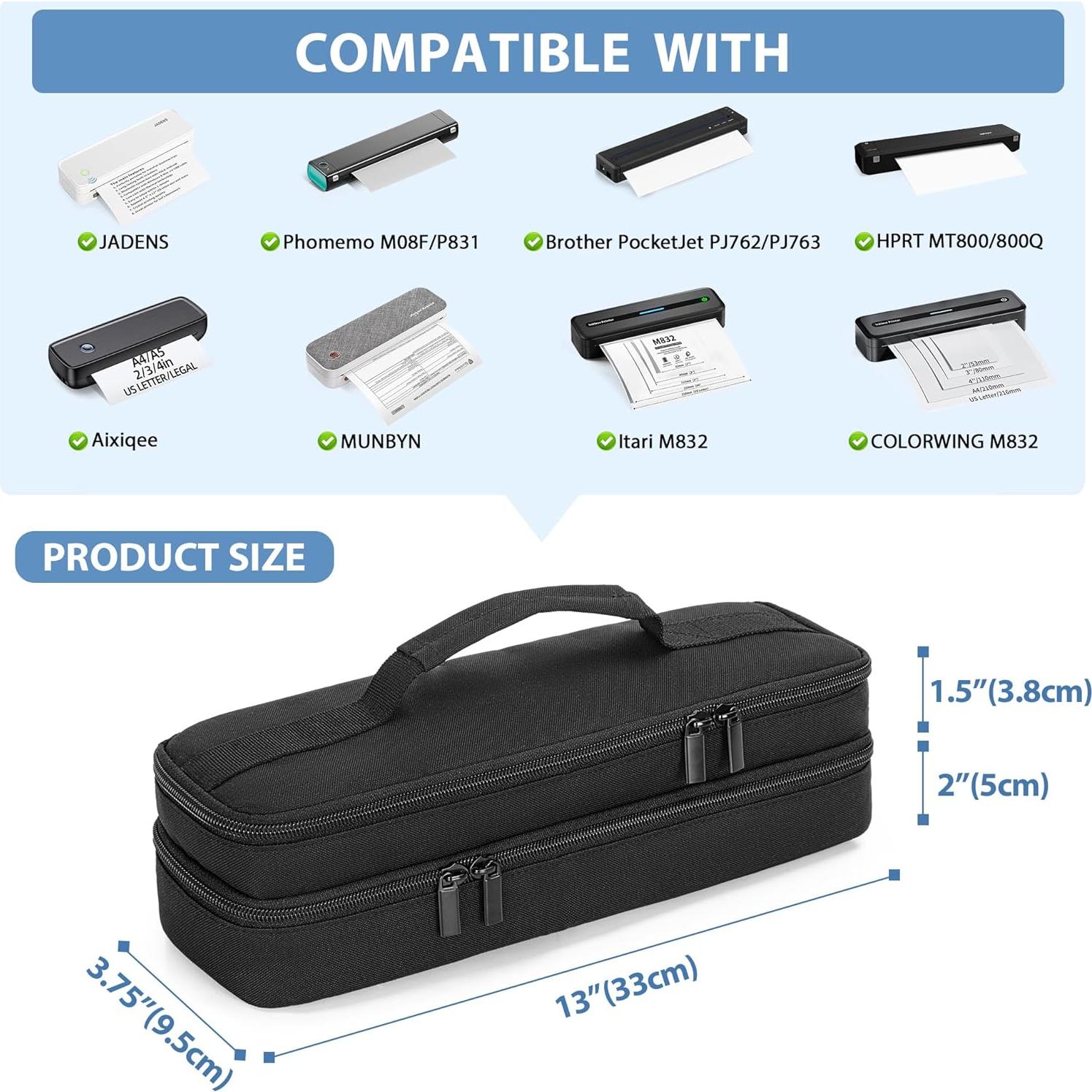 Funda de Impresora Portátil Yarwo Doble Capa 33x9.5cm Negro