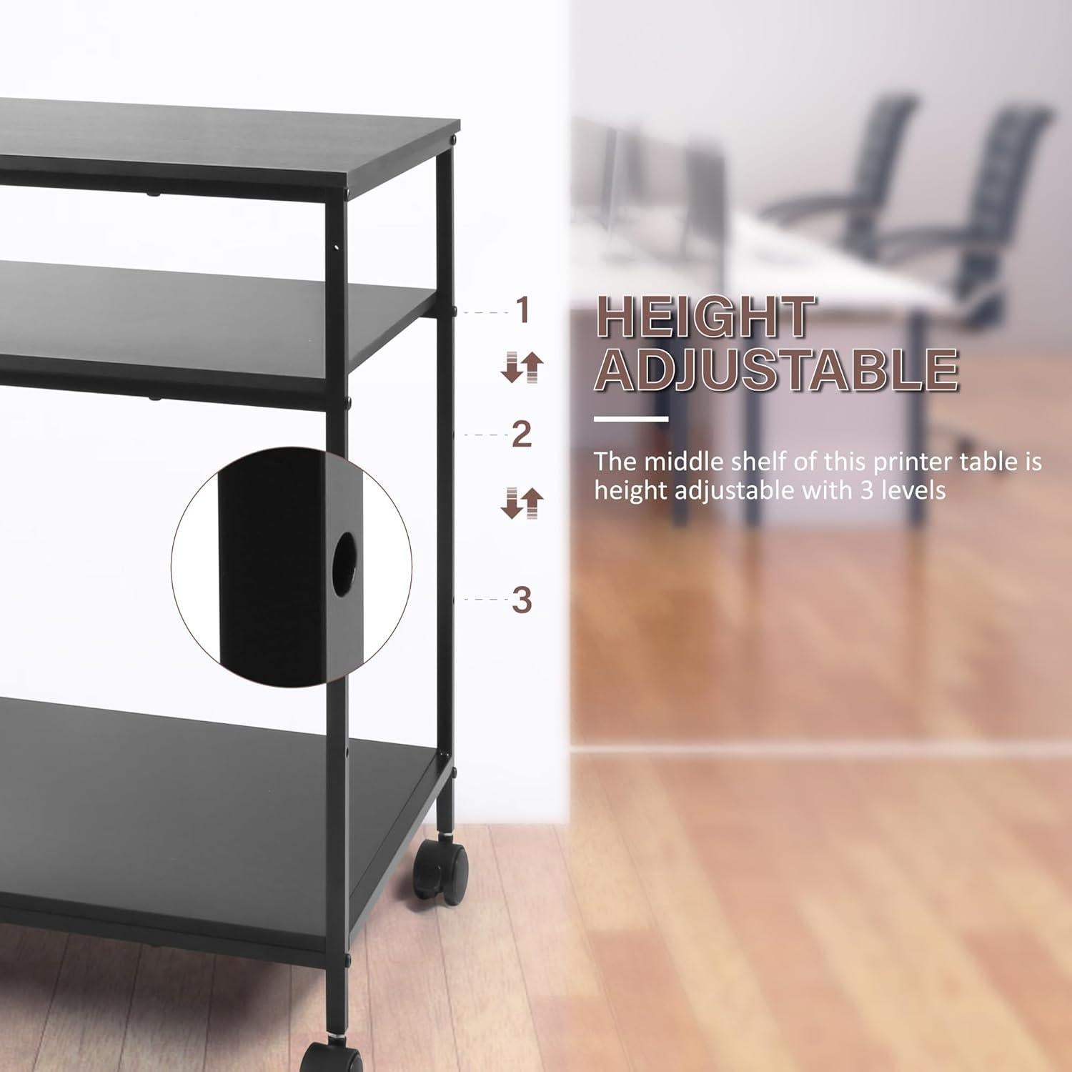 Soporte para Impresora EMERIT 3 Niveles Ajustable 80 cm