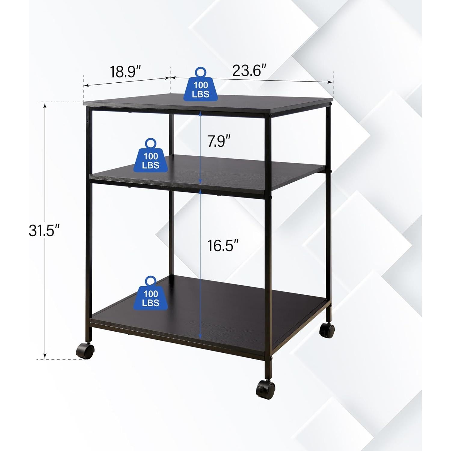 Soporte para Impresora EMERIT 3 Niveles Ajustable 80 cm