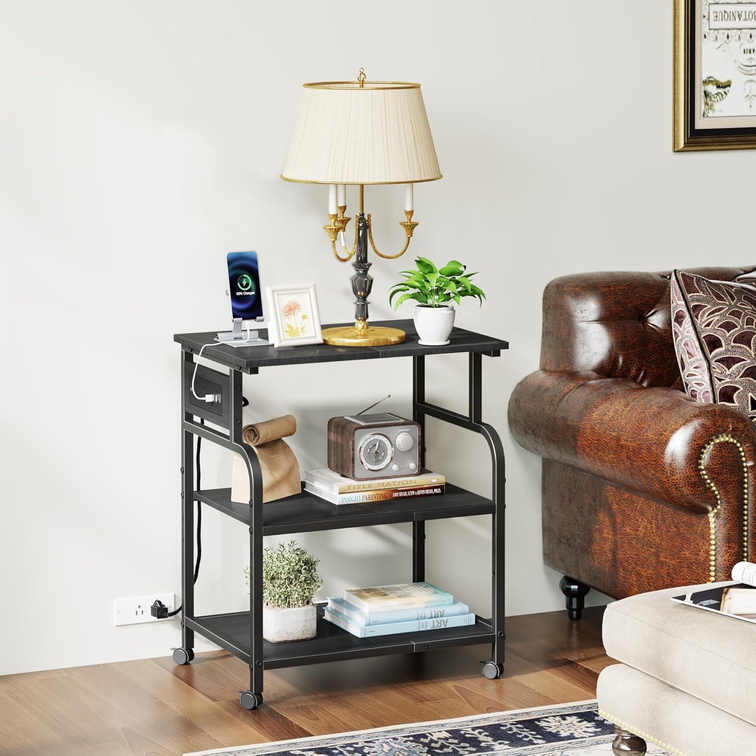 Soporte para Impresora Grande YAOHUOO 3 Niveles con Toma de Corriente