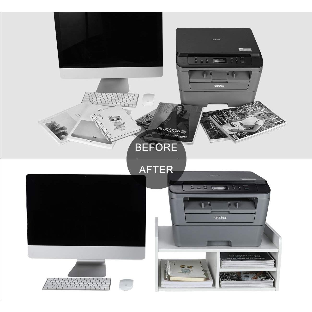 Soporte de Impresora PAG Blanco con Almacenamiento 50.8x38.1cm