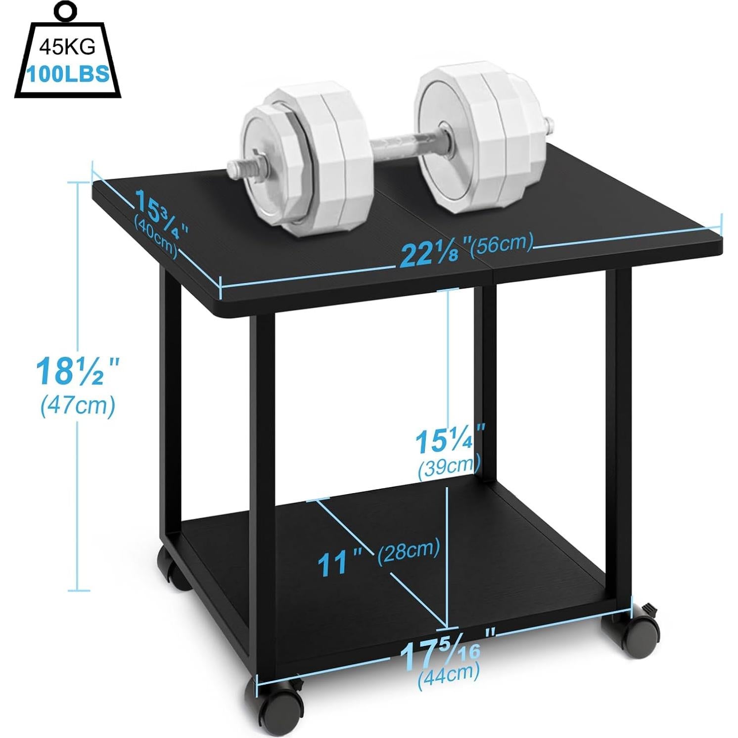 Soporte para Impresora MARTY 2 Niveles Negro 56x39 cm
