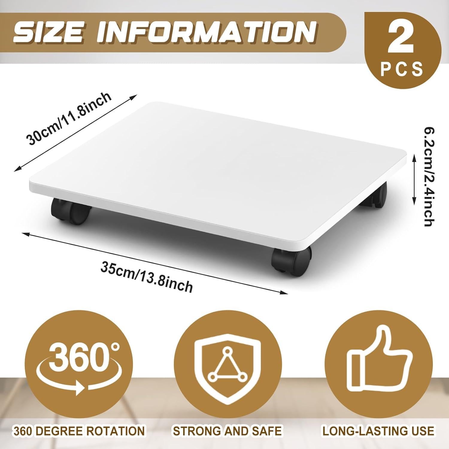 Soporte de Impresora Bajo Escritorio Beeveer 2 Pcs 35x30 cm