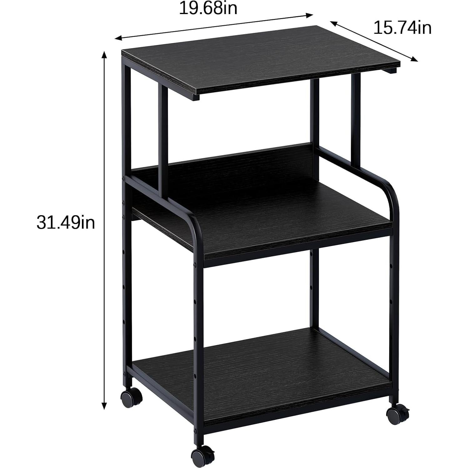 Soporte para Impresora Arbuxzuy 3 Niveles Negro 50x40x78.7cm