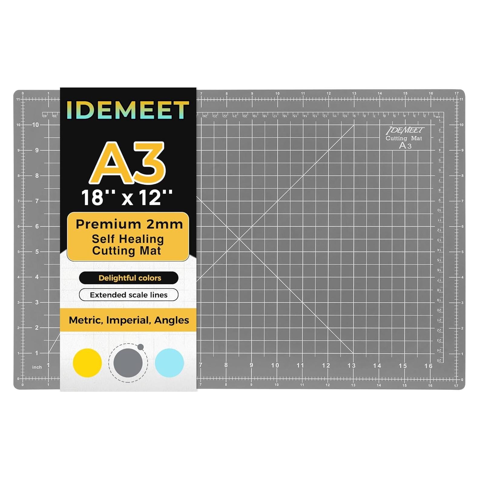 Alfombrilla de Corte A3 Idemeet Doble Cara Antideslizante Gris