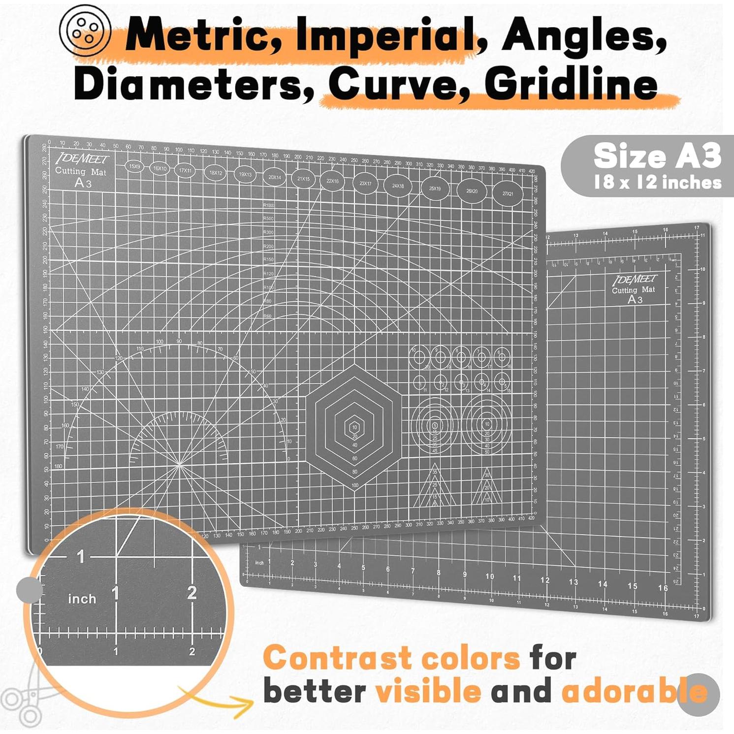 Alfombrilla de Corte A3 Idemeet Doble Cara Antideslizante Gris
