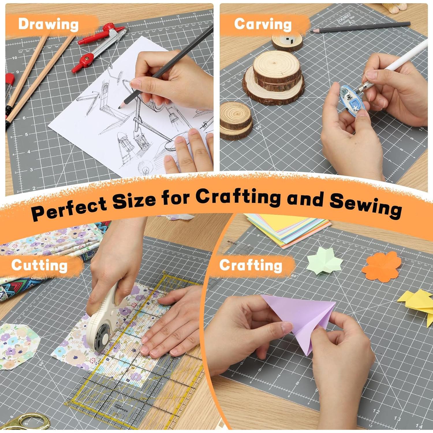 Alfombrilla de Corte A3 Idemeet Doble Cara Antideslizante Gris