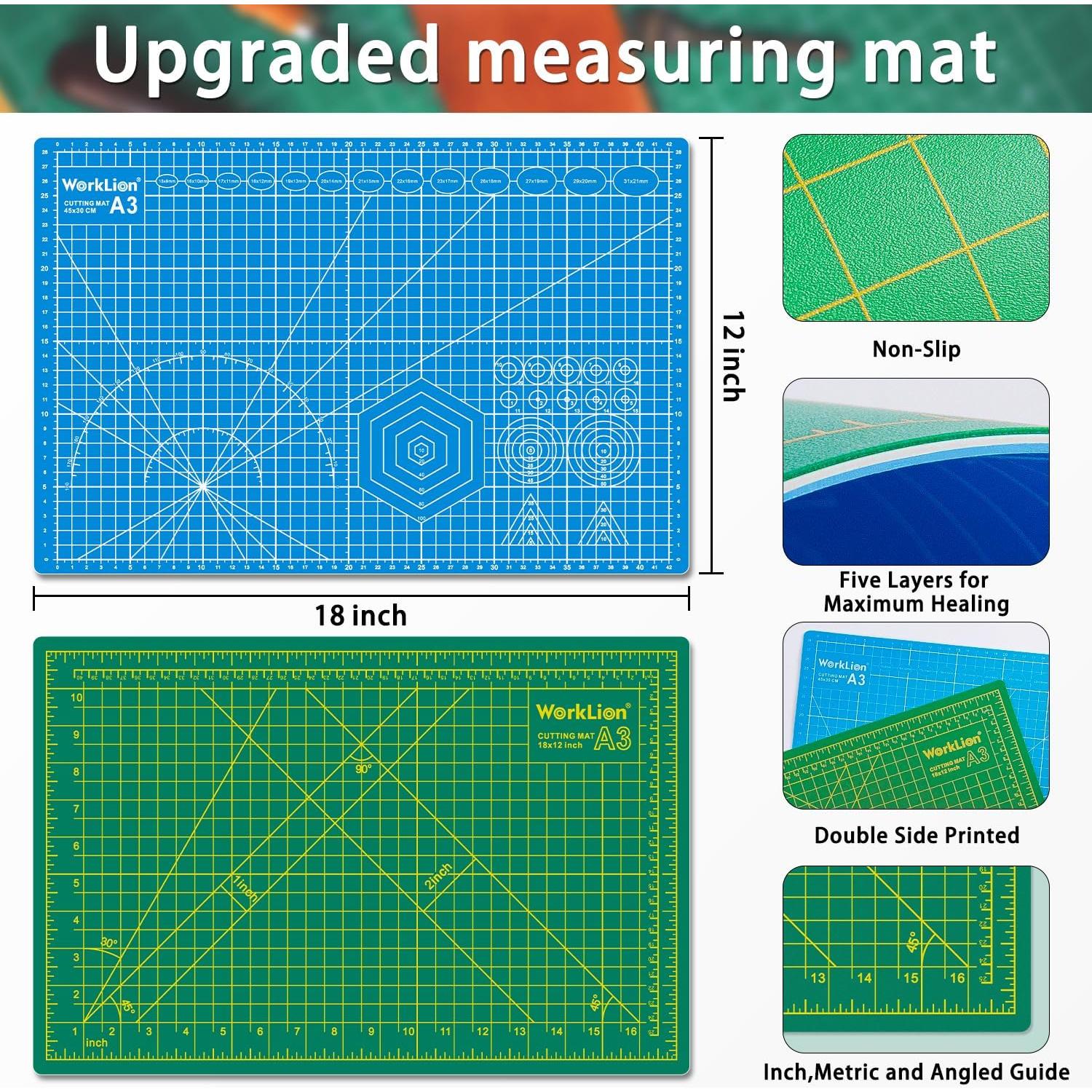 Alfombrilla de Corte WORKLION 45.72 x 30.48 cm PVC Autocurativa