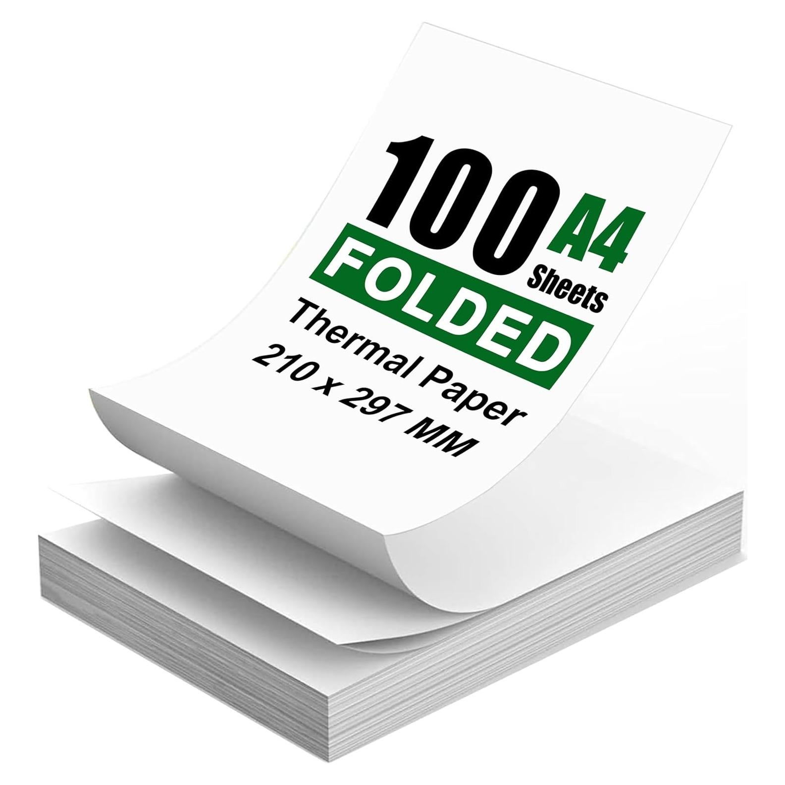 100 Hojas de Papel Térmico A4 Bagvhandbagro Doblado 210x297mm