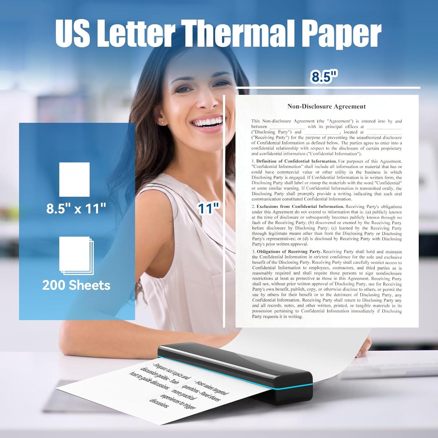 Papel Térmico Atnadov Carta 21.6 x 27.9 cm 200 Hojas