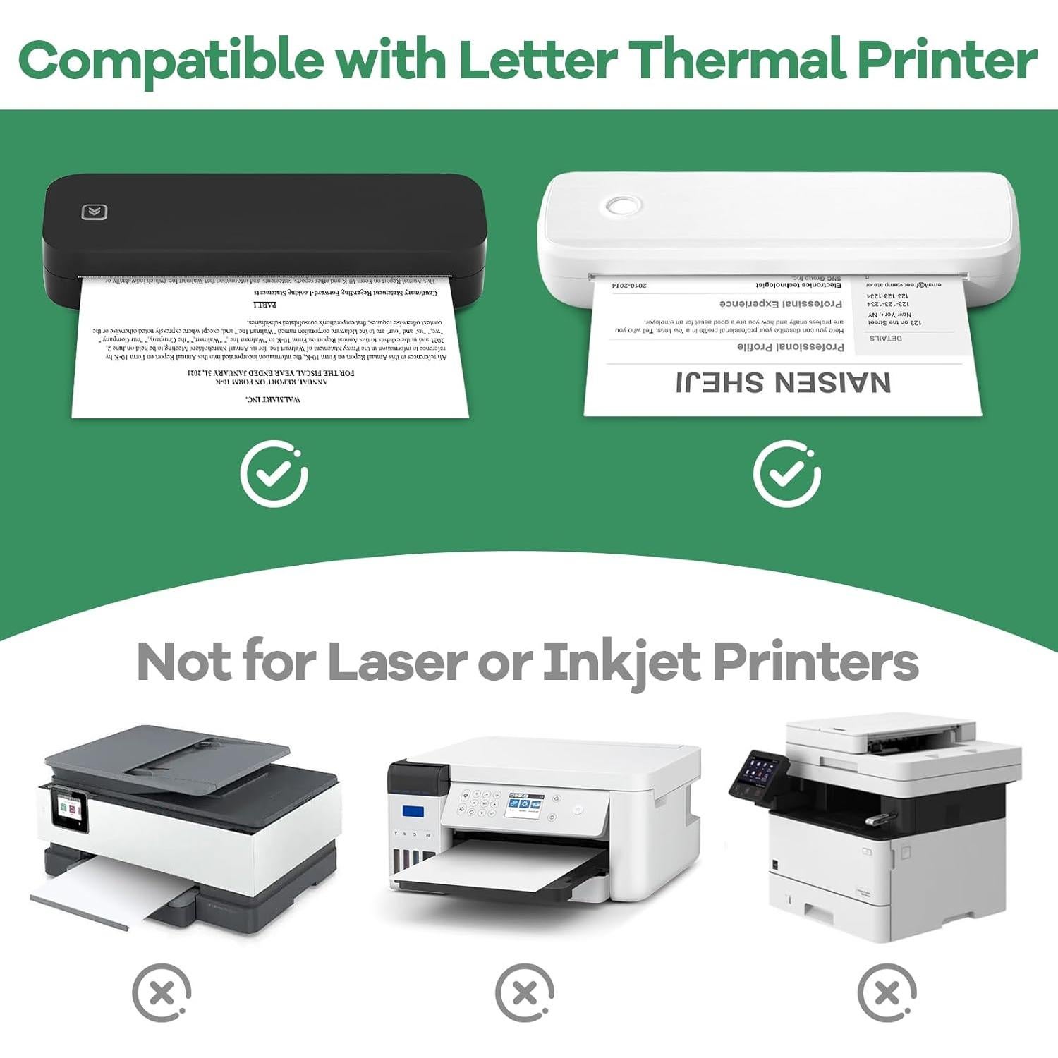 25 Rollos de Papel Térmico TUXIYA Tamaño Carta 650 Hojas