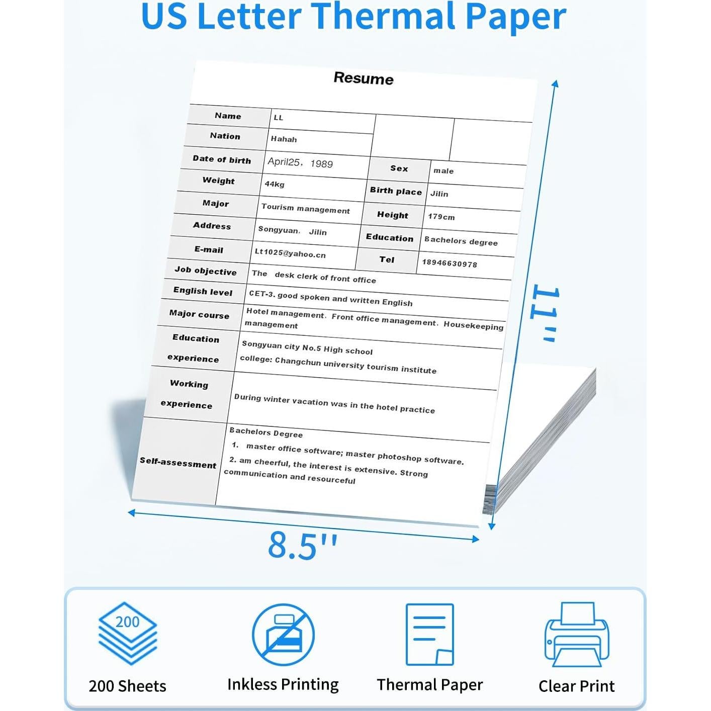 Papel Térmico ItriAce 200 Hojas Carta 21.6x27.9 cm