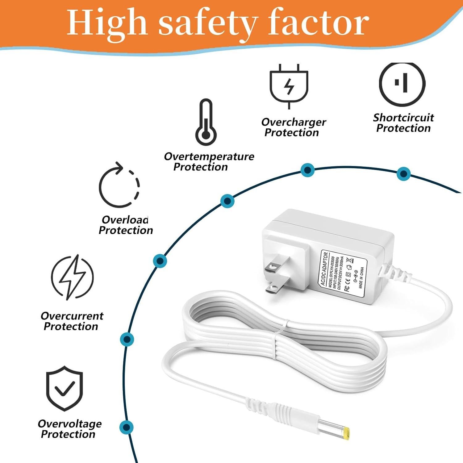Adaptador de corriente 5V SYFLYH para escáner Brother ADS-1190/1200/1250W