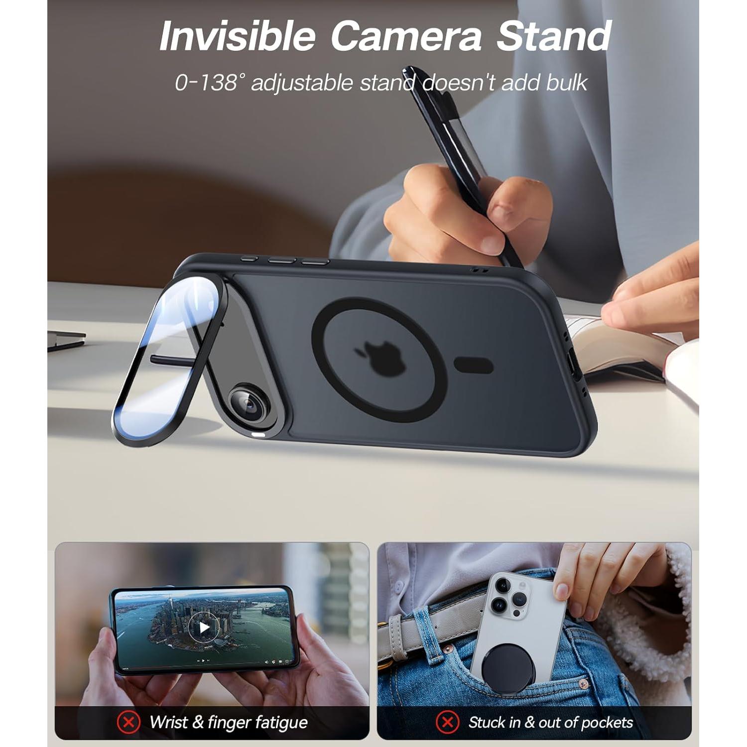 Funda Protectora VOFATA para iPhone 17 Air, Negro, 10FT