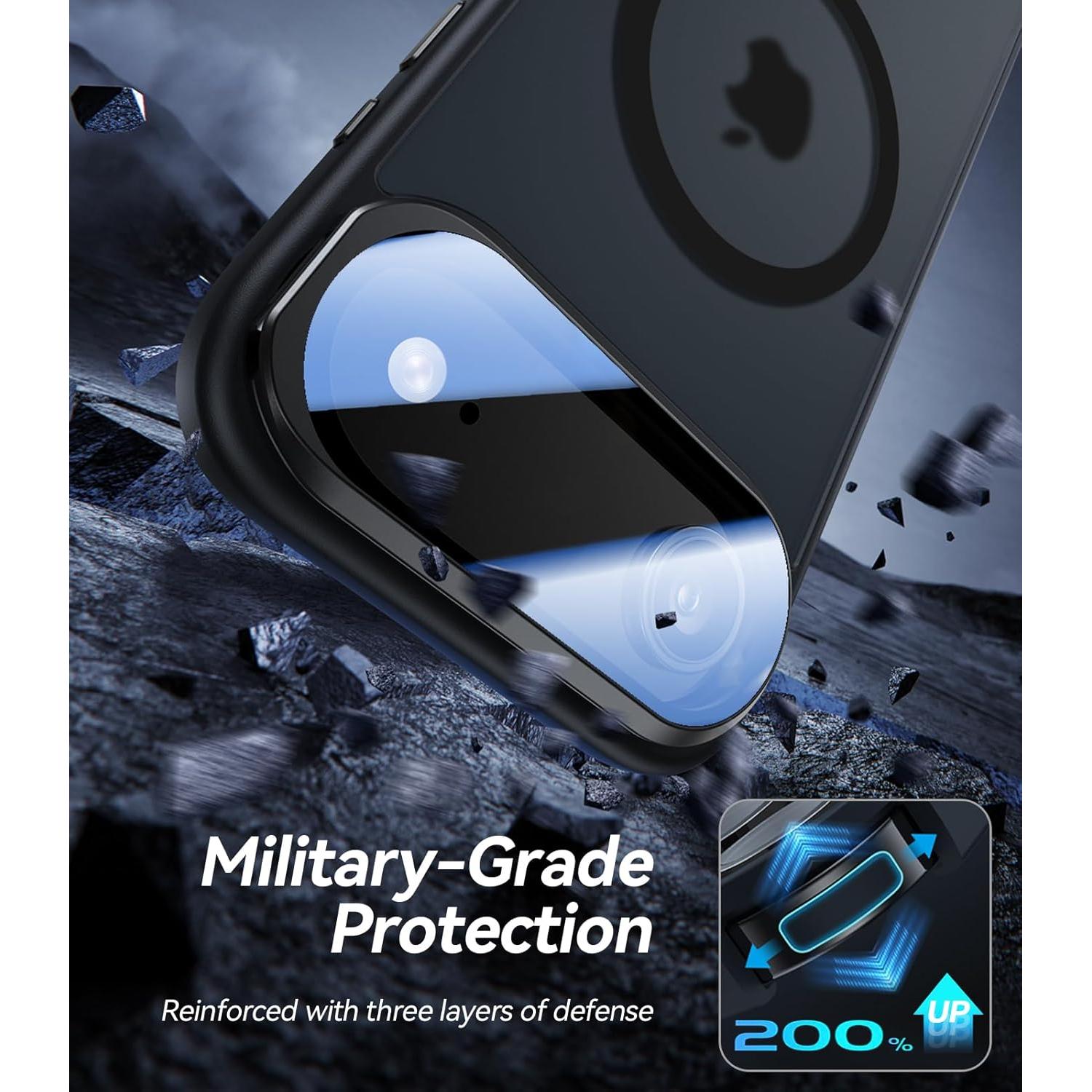 Funda Protectora VOFATA para iPhone 17 Air, Negro, 10FT