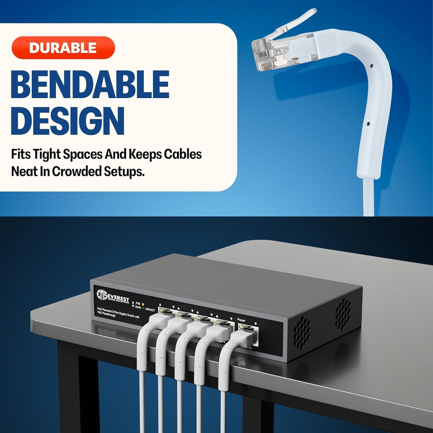 Cables de Parcheo Ethernet Cat6a Everest 0.61m Paquete de 10