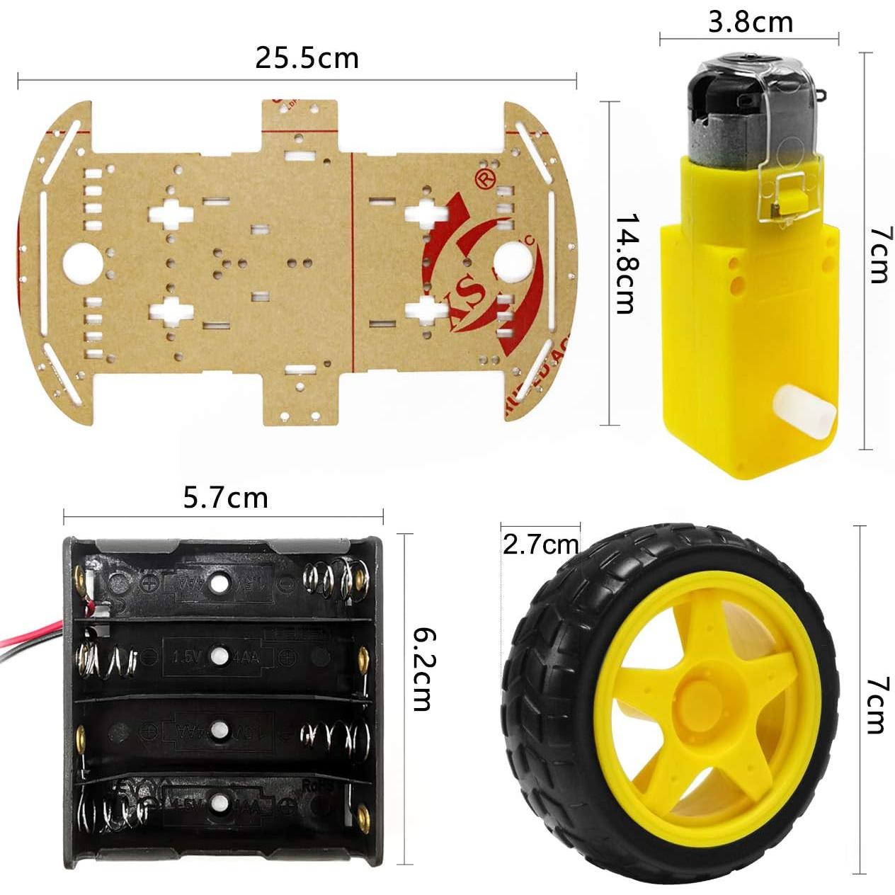Kit Chasis Coche Robot Inteligente DIY The Perseids 27x16.8cm