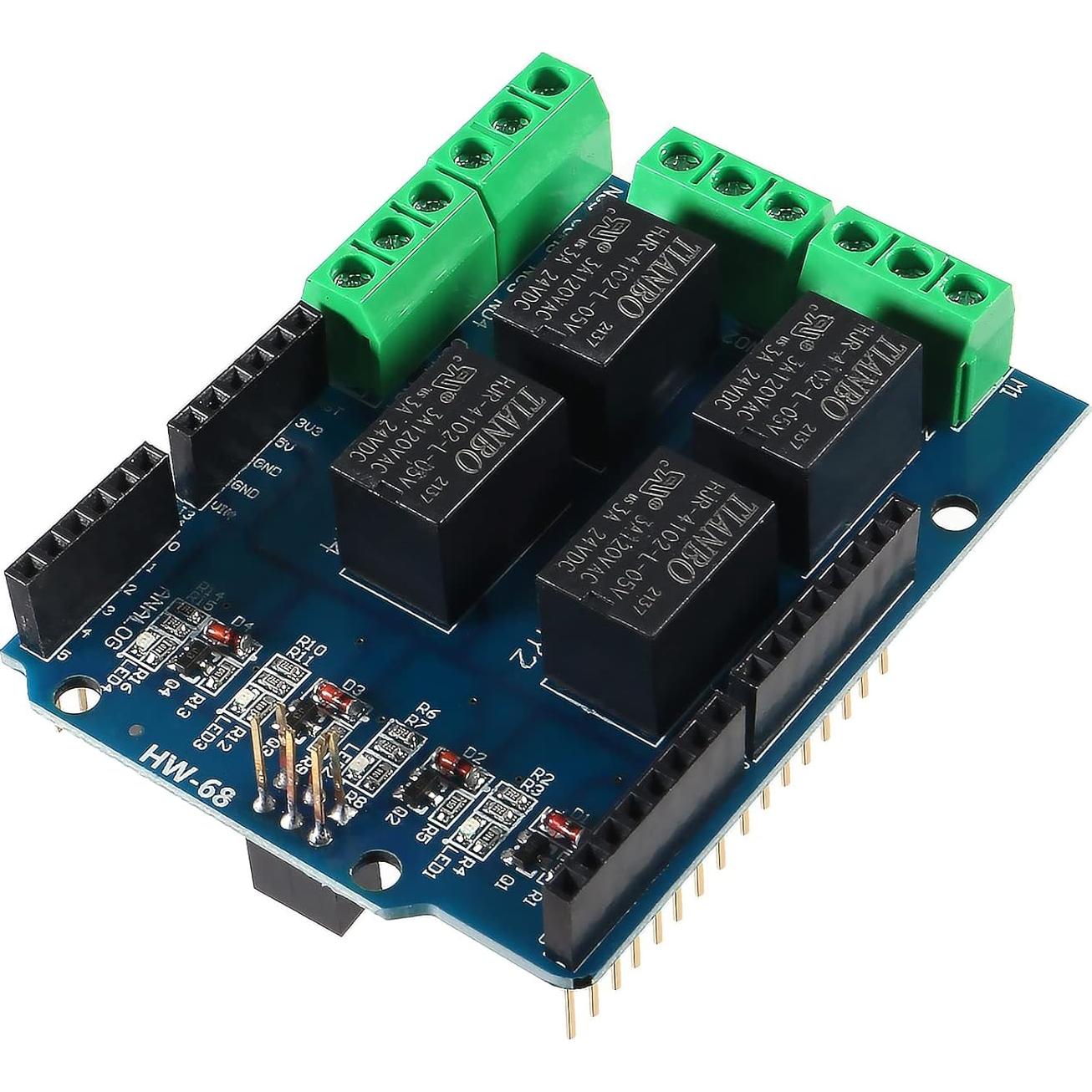 Módulo Relé Cuádruple 5V AITIAO - 3 Piezas, Control de 4 Canales