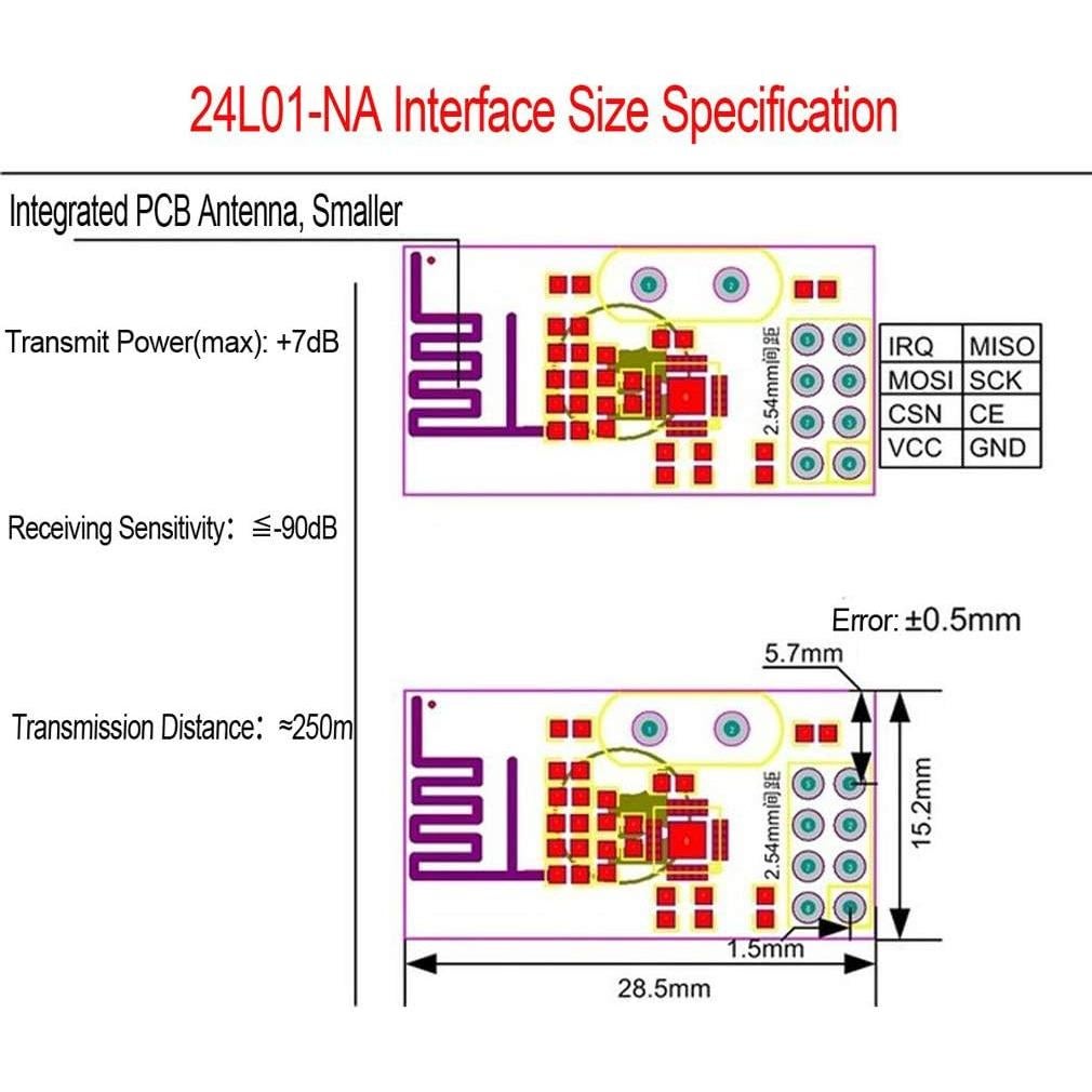 Módulo Transceptor Inalámbrico HiLetgo NRF24L01+ 4pcs 2.4GHz