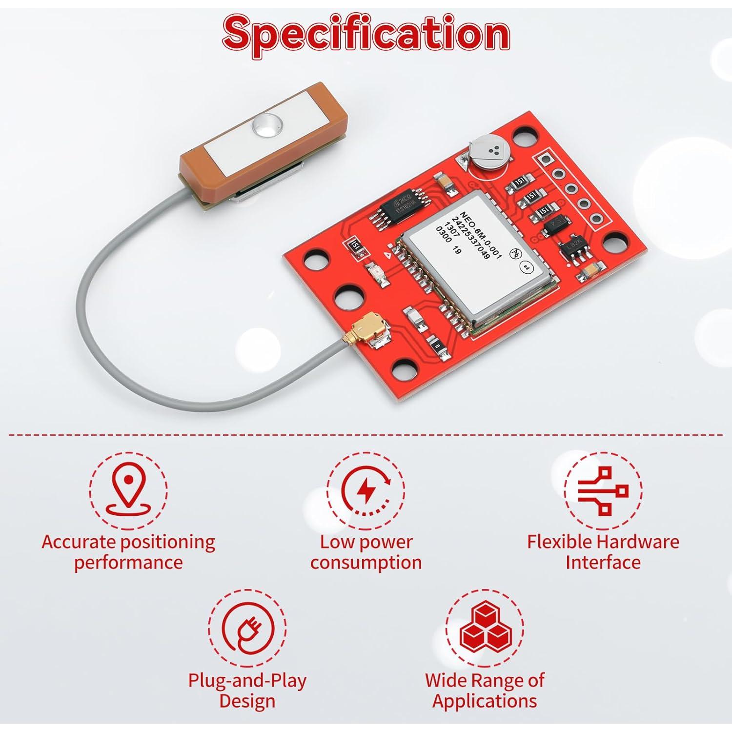 Módulo GPS GY-NEO-6MV2 Meshnology - 4 Piezas con Antena Cerámica