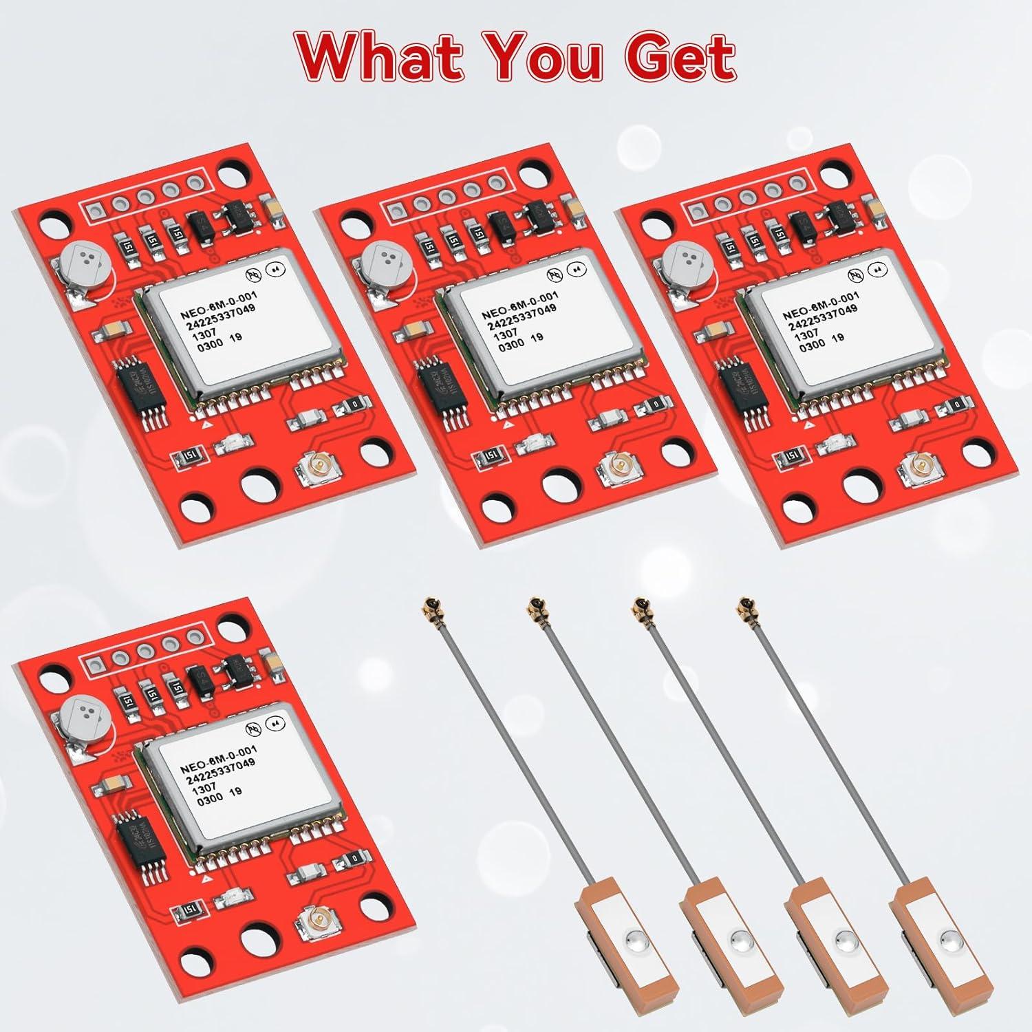 Módulo GPS GY-NEO-6MV2 Meshnology - 4 Piezas con Antena Cerámica