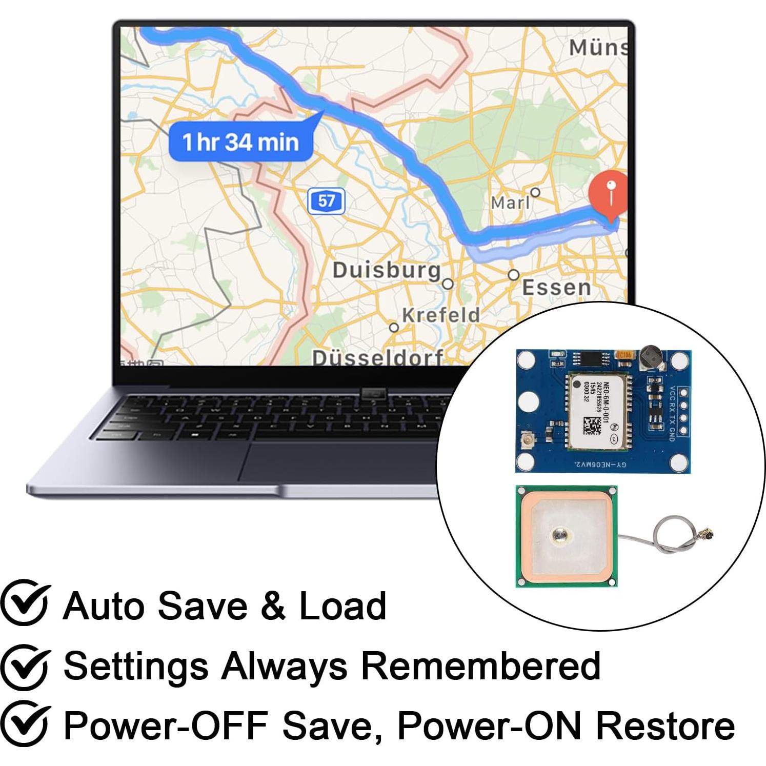 Módulo GPS GY-NEO6MV2 LUIRSAY con Antena Cerámica 2PCS