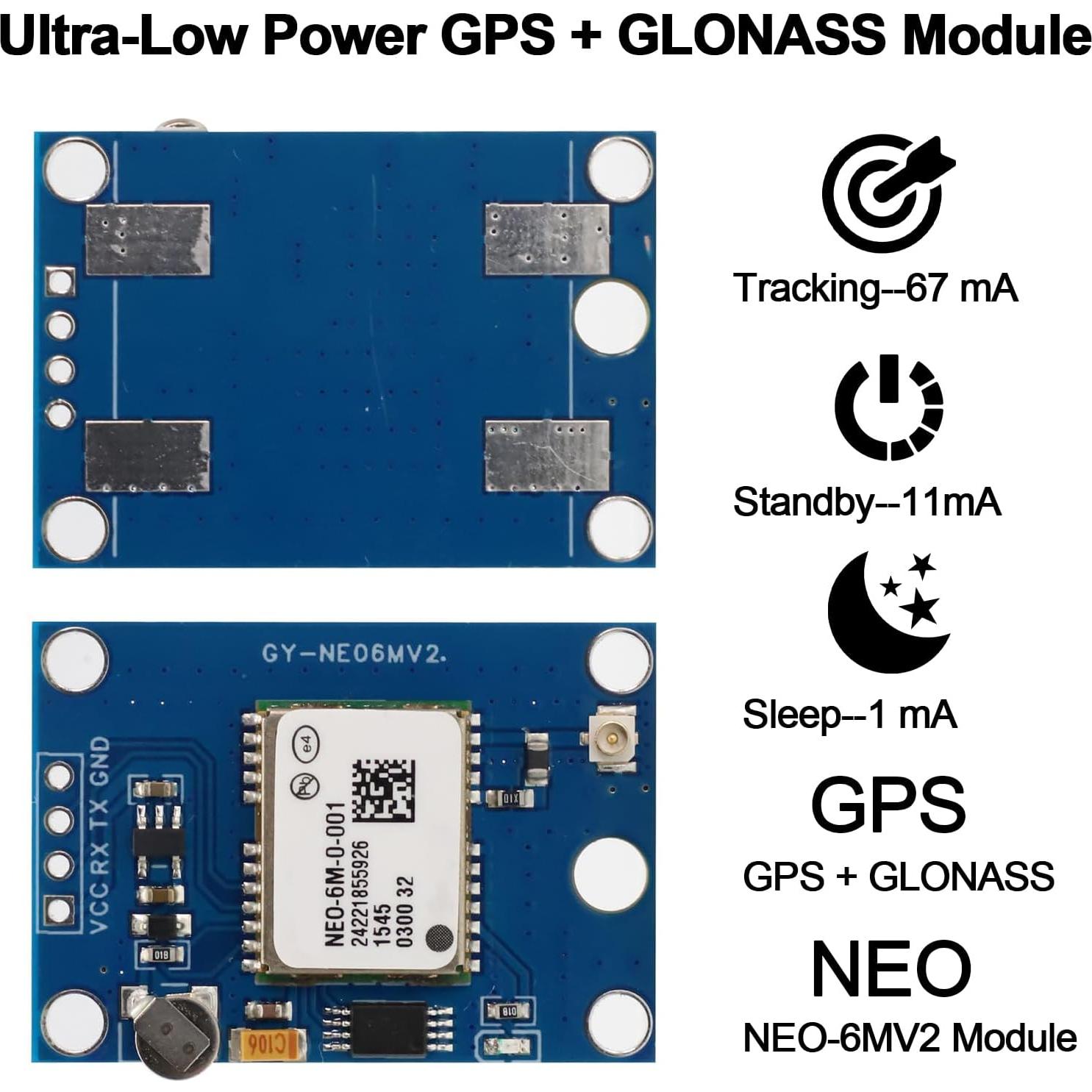 Módulo GPS GY-NEO6MV2 LUIRSAY con Antena Cerámica 2PCS