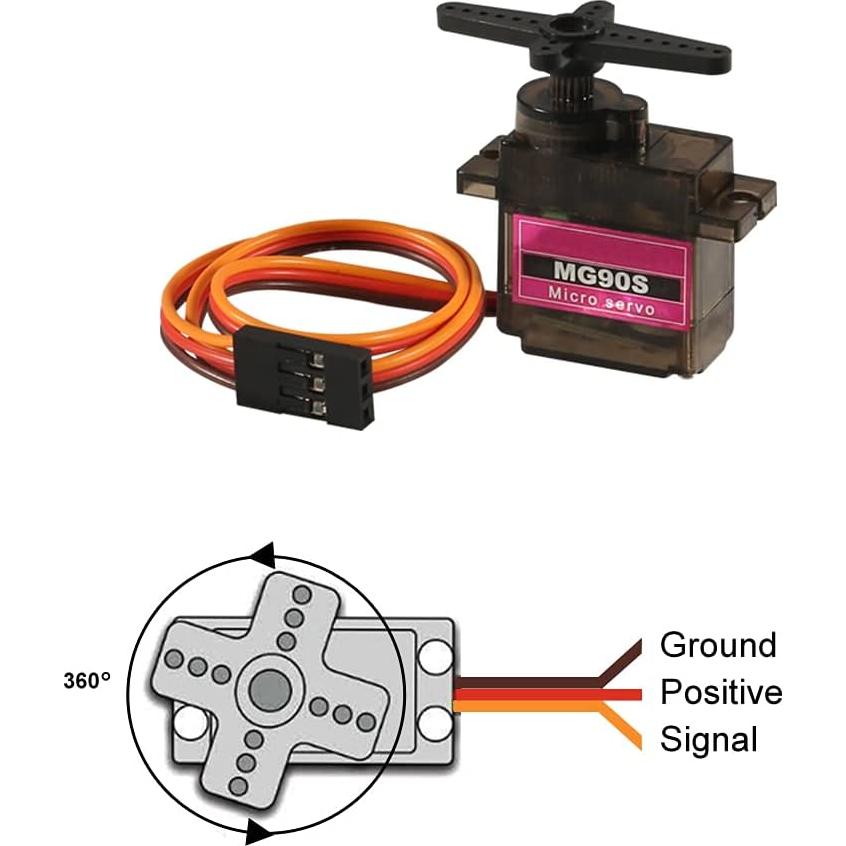 12 Servos Micro MG90S 360° 9G para Proyectos Raspberry Pi
