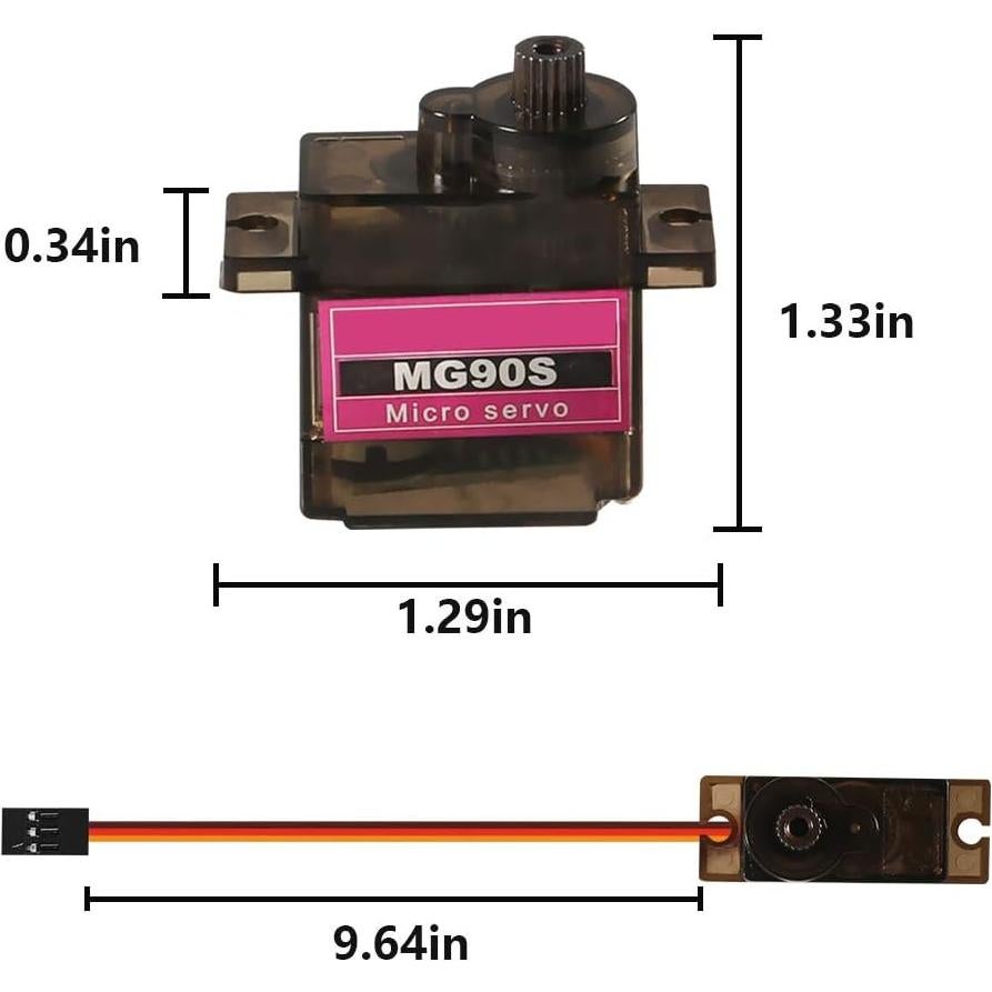 12 Servos Micro MG90S 360° 9G para Proyectos Raspberry Pi