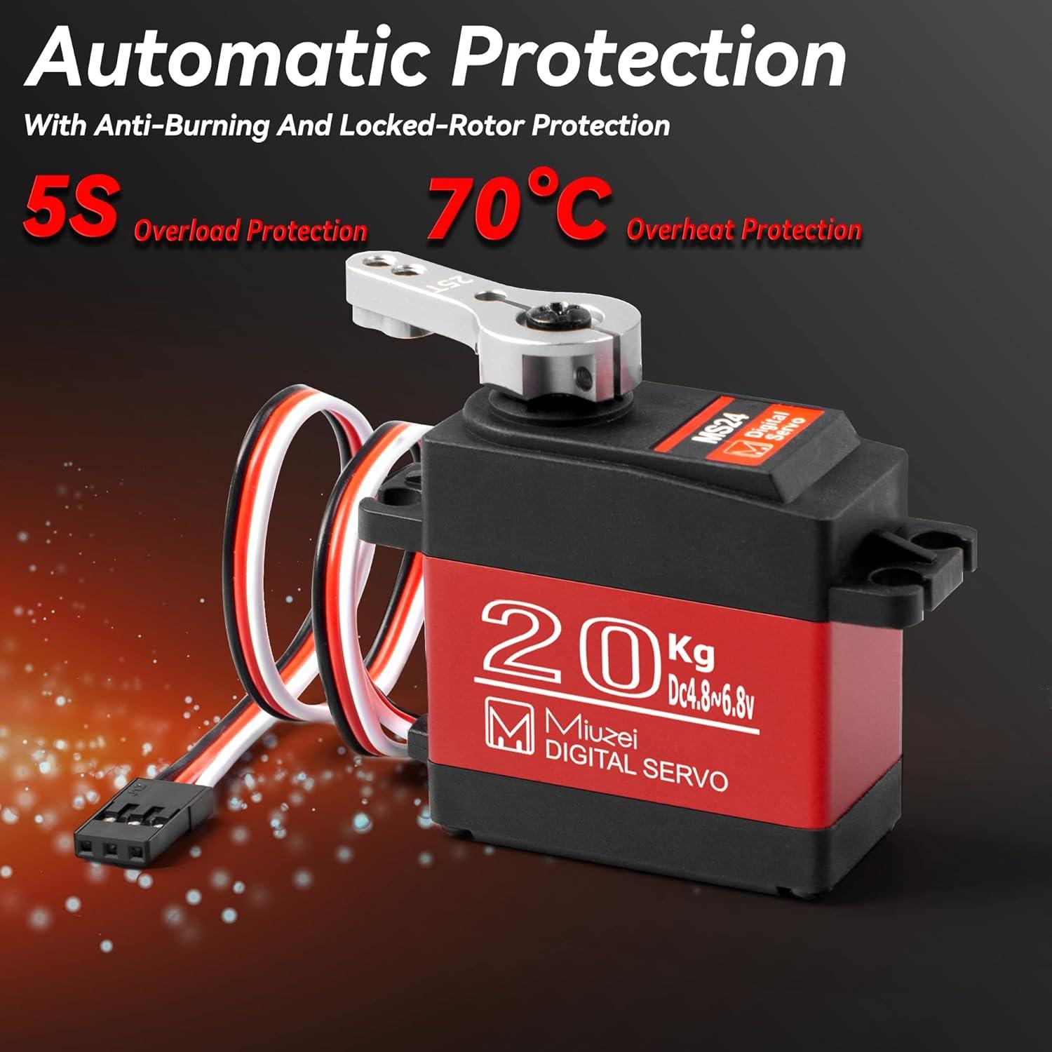 Servo Motor Digital Miuzei 20KG 270° Impermeable para RC