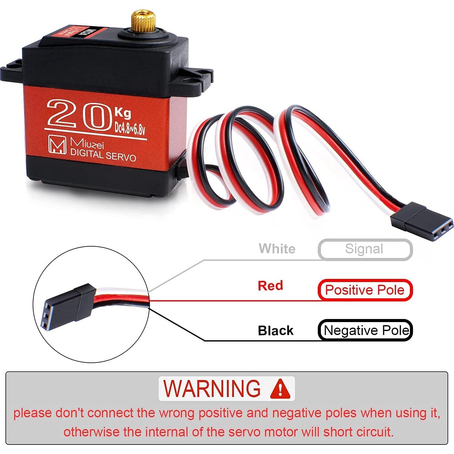 Servo Motor Digital Miuzei 20KG 270° Impermeable para RC
