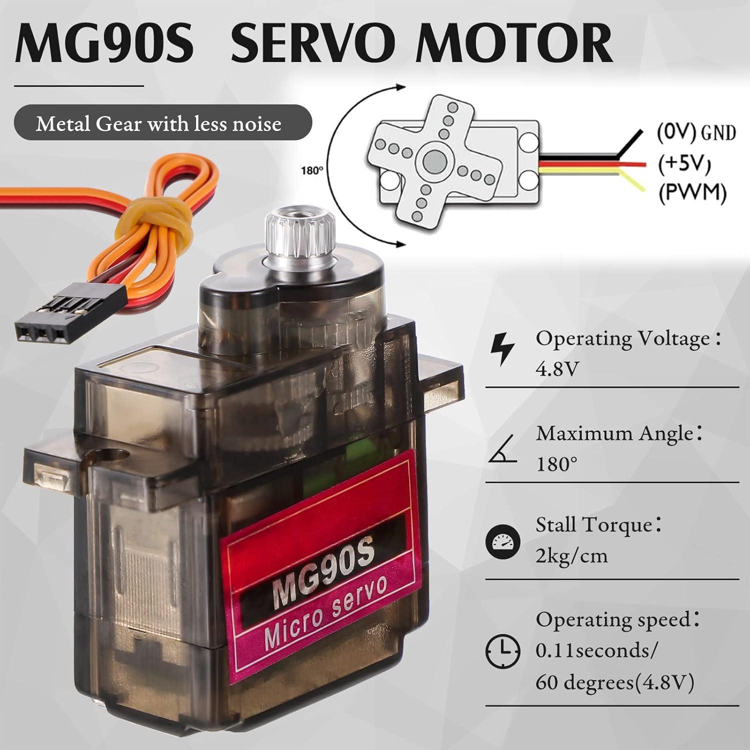 2 Servos Micro MG90S 9g Metal para Robots y Modelos RC