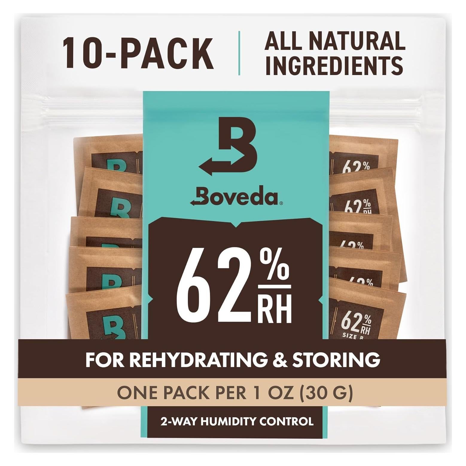 Paquete de Control de Humedad Boveda 62% RH - 10 Piezas