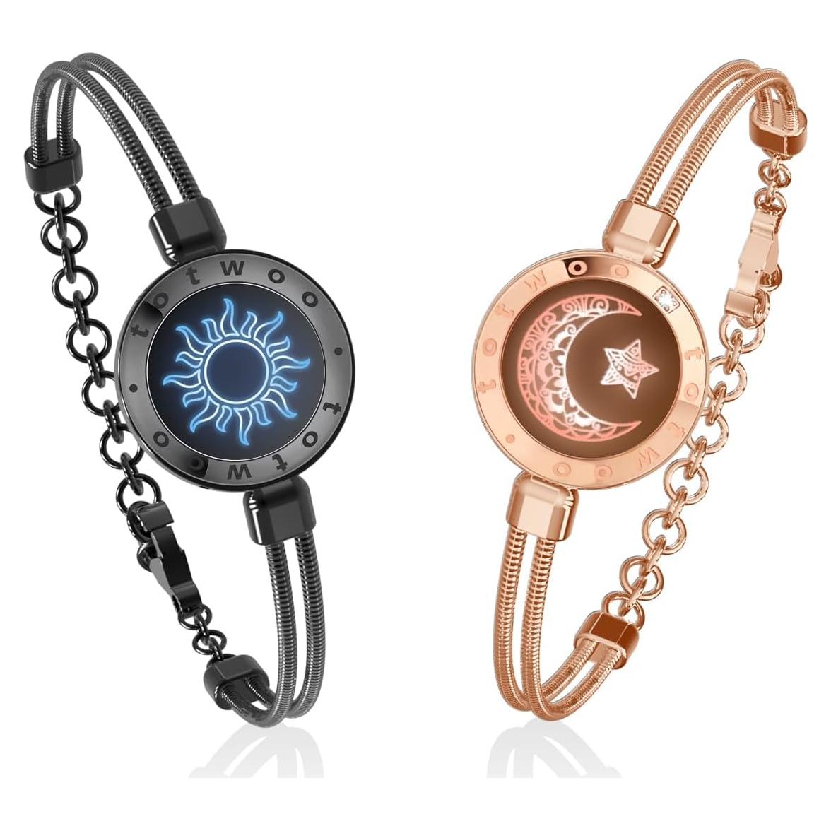 Pulseras Táctiles TOTWOO para Parejas - Vibración y Luz