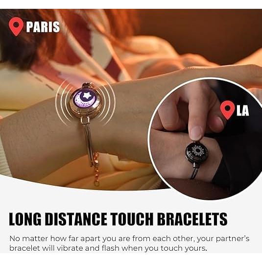 Pulseras Táctiles TOTWOO para Parejas - Vibración y Luz