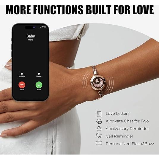 Pulseras Táctiles TOTWOO para Parejas - Vibración y Luz