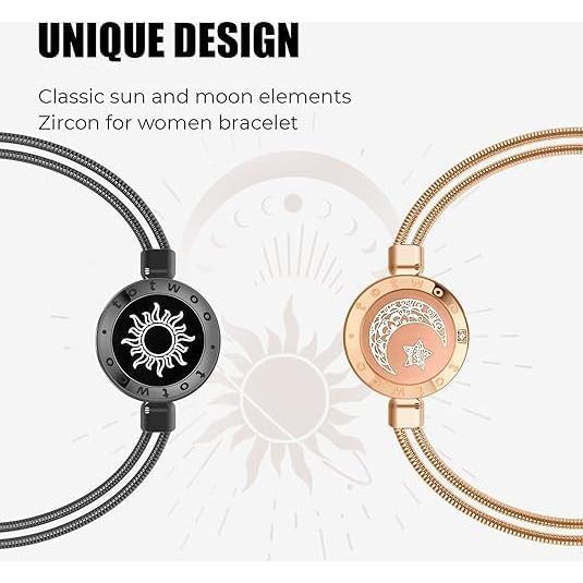 Pulseras Táctiles TOTWOO para Parejas - Vibración y Luz