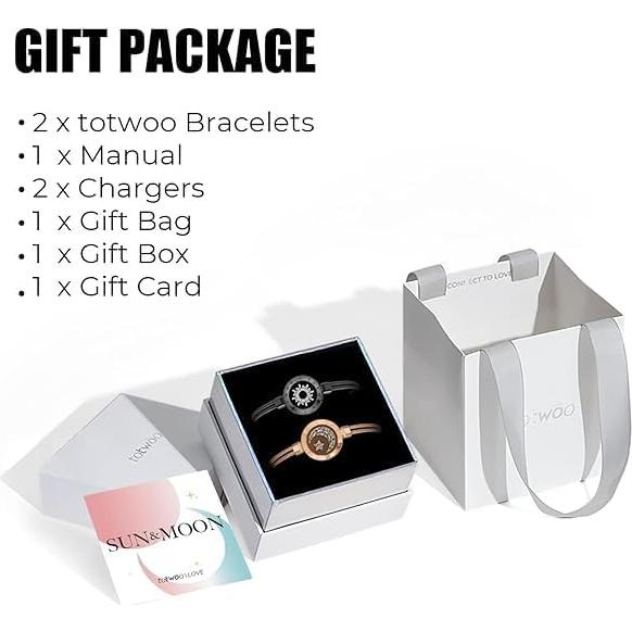 Pulseras Táctiles TOTWOO para Parejas - Vibración y Luz