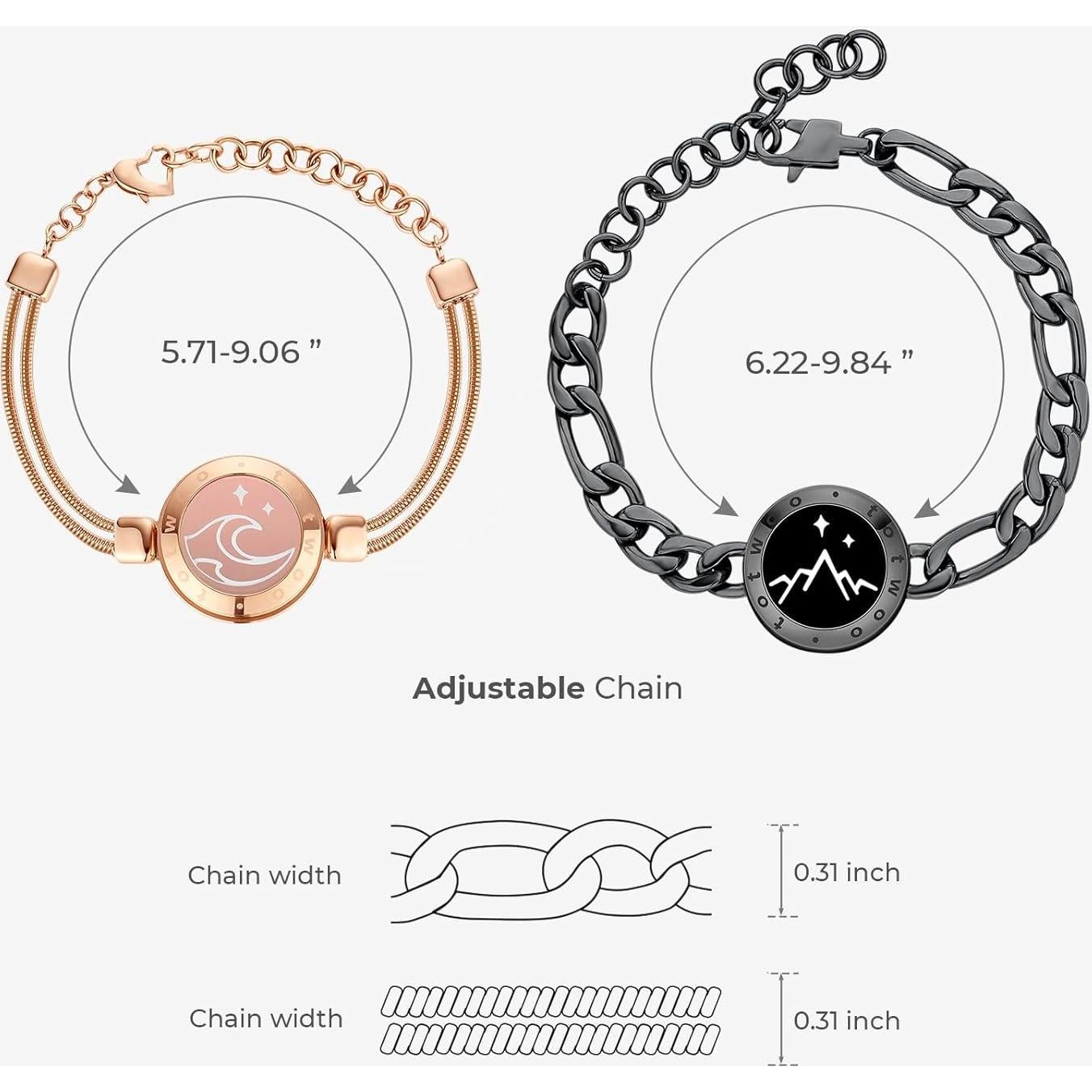 Pulseras Táctiles TOTWOO para Parejas - Amor a Distancia